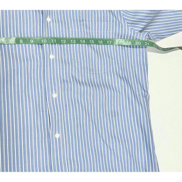 Croft & Barrow Men's Classic Fit Non-Iron Cotton Blue & White Stripes 15 32/33 - Picture 10 of 15